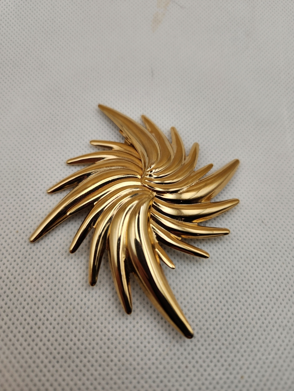 Gold Spiral Sunburst Brooch - Women's Jewelry